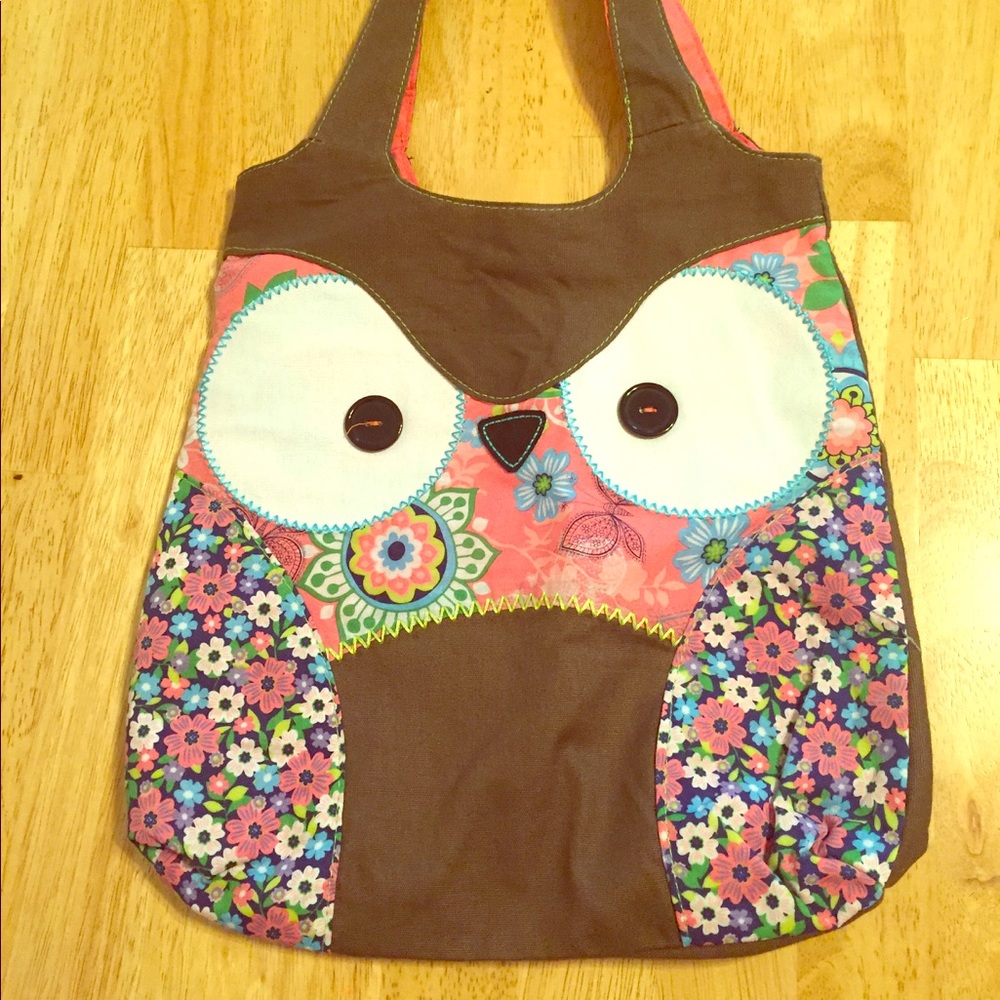Claire's Owl Patchwork Multicolor Messenger Bag